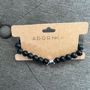 Adornia Black Onyx Beaded Bracelet Mens